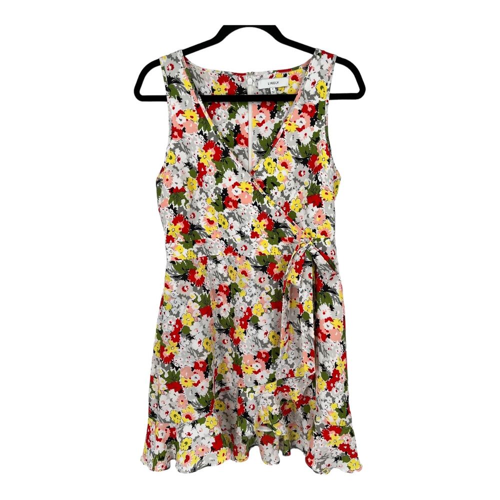 Likely Dress Vera floral faux wrap sleeveless size 6 - Picture 2 of 11